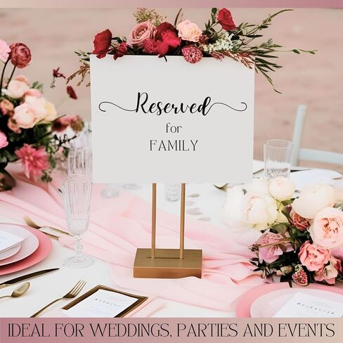 Reserved for Family Table Setting Cards – Pack of 10 Double-Sided Cards – 6"x5.8" Folded – Elegant, Versatile Design for Weddings, Receptions, Banquets, Events & Parties – Reserve Seating Table Signs in Saudi Arabia