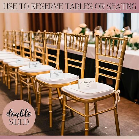 Reserved for Family Table Setting Cards – Pack of 10 Double-Sided Cards – 6"x5.8" Folded – Elegant, Versatile Design for Weddings, Receptions, Banquets, Events & Parties – Reserve Seating Table Signs in Saudi Arabia