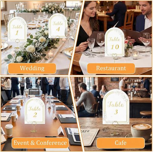 Arch Table Numbers 1-30, 5.9x3.9 Inch Gold Foil Embossed Tables Arch Card, Double-Sided Intricate Gold Leaf Accents Wedding Table Numbers Reception Centerpiece Decor for Party Event in Saudi Arabia