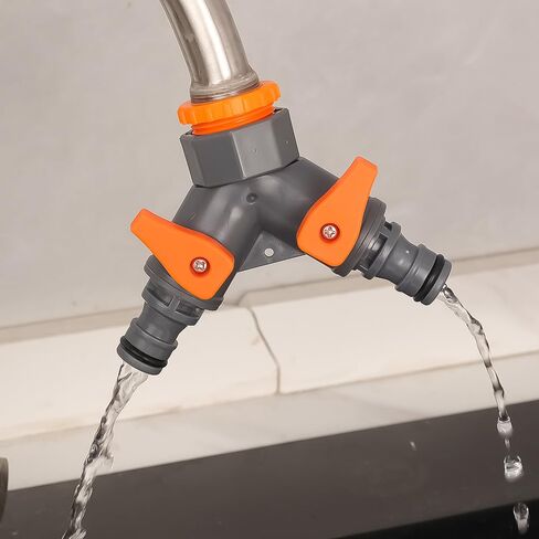 موصل صنبور ABS متين عملي Y نوع 2-Way Water Splitter محمول قابل للتعديل محول الحنفية in Kuwait