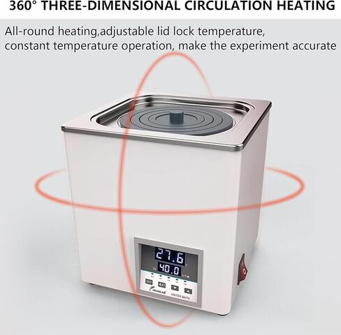 Scientific Digital Lab Water Bath, 1/2/4/6 Hole Thermostatic Stainless Steel Inner Water Bath with Digital Display, Research Center (6 Hole) in Saudi Arabia