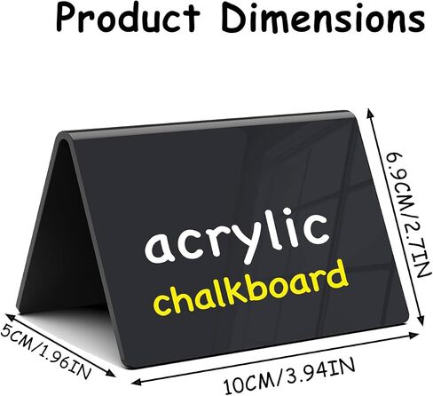 20 Pack Acrylic Chalkboard Signs with 8 Liquid Chalk Markers & 2 Cleaning Cloths, Reusable Double Sided Mini Table Signs in Saudi Arabia
