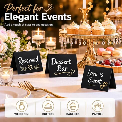 20 Pack Acrylic Chalkboard Signs with 8 Liquid Chalk Markers & 2 Cleaning Cloths, Reusable Double Sided Mini Table Signs in Saudi Arabia