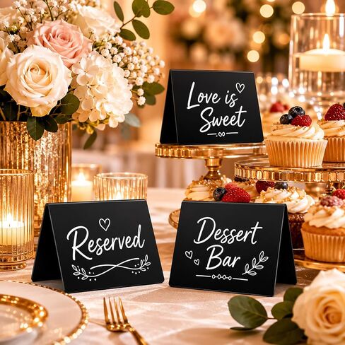 20 Pack Acrylic Chalkboard Signs with 8 Liquid Chalk Markers & 2 Cleaning Cloths, Reusable Double Sided Mini Table Signs in Saudi Arabia