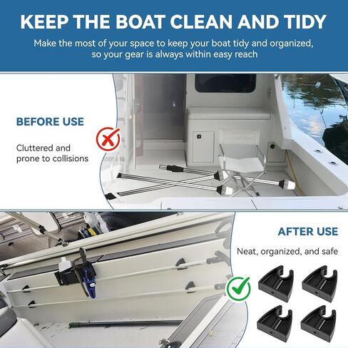 4 Pack 7571L7 Boat Pole Storage Clips, Pole Anchor Bracket Reliably Holds 3/4 Inch Light Poles, Boat Anchor Holder Clips for Stern & Navigation Light Poles in Saudi Arabia