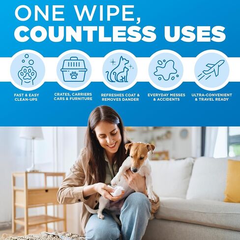 POOPH® Pure Wipes™ - عبوة مكونة من 100 قطعة - إزالة لطيفة وسريعة للروائح - بدون عطور أو مواد كيميائية قاسية - تنظف الكفوف والمؤخرة والأذنين والوجه والفراء - مثالية للسيارات والأقفاص وجميع الأسطح in Kuwait