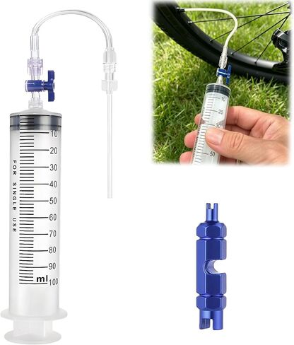 3.5 oz/100ML Tubeless Sealant Injector,Bike Tubeless Tire Sealant Injector for Stans No Tubes Sealant with Valve Core Removal Tool in Saudi Arabia