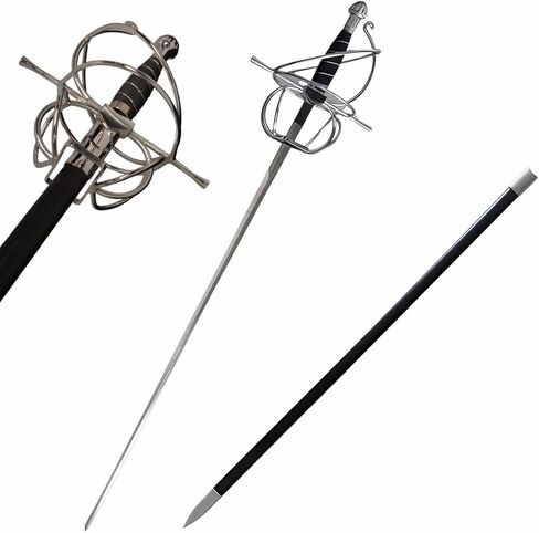 Sword Valley Medieval Fencing Western Handmade Sword - 116.5 cm/45.9″ - 2.3 kg/5 lb - Blade Made of Handmate Stainless Steel - Handle Design is Anti Slip and Sweat Proof - Worth Collecting in Saudi Arabia