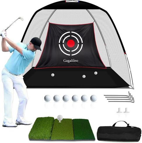 Gagalileo Golf Hitting Net الفناء الخلفي للقيادة: 10x7FT مساند احترافية مع هدف مخملي صامت ممارسة محمولة للرجال والأب مجموعة رياضية كاملة هدية in Kuwait