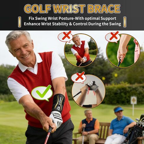 K-Shield Golf Wrist Brace, Wrist Training Aid& Golf Swing Trainer – Sun-Activated Color Change, Breathable Mesh, Adjustable Wrist Trainer & Swing Training Aid with Medical Splint for Left/Right Handed in Kuwait
