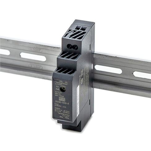 محول DDR-15G-5 15W DIN Rail DC-DC، 9-36VDC إلى 5V، 3A، فائق النحافة، موثوق به للتحكم الصناعي، والأتمتة، والاتصالات، ومعتمد من CE in Kuwait