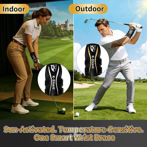 K-Shield Golf Wrist Brace, Wrist Training Aid& Golf Swing Trainer – Sun-Activated Color Change, Breathable Mesh, Adjustable Wrist Trainer & Swing Training Aid with Medical Splint for Left/Right Handed in Kuwait