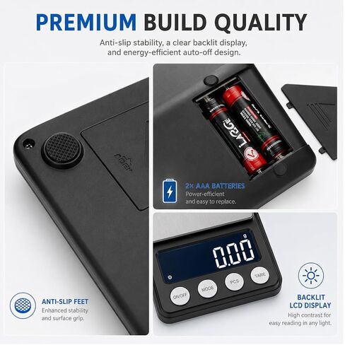 Precision Digital Coin & Jewelry Scale, 300g x 0.01g Accuracy Gram Scale with One 20g Calibration Weights – Portable Mini Scale for Coin Collectors, Gold, Silver, and Gemstones in Kuwait