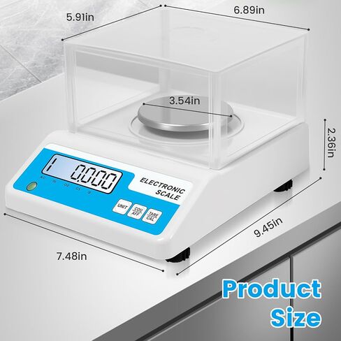 Lab Analytical Balance Scale 500g x 0.001g, 001 Gram Scale High Precision Digital Scale with Windshield, Jewelry Scale for Gold Powder Laboratory Kitchen School, 4 Units with LCD Display, in Kuwait