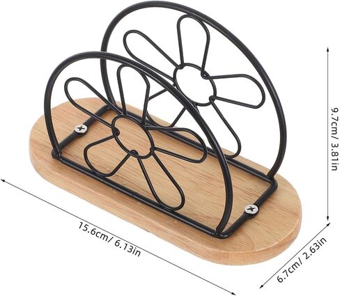 Veemoon 4pcs Stainless Steel Flower Napkin Holder Tissue Dispenser for Dining Table Kitchen Countertop and Outdoor Picnic, Black Freestanding Paper Towel Stand for Party and Restaurant Use in Kuwait