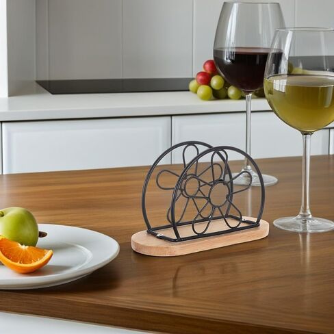 Mikinona 4pcs Stainless Steel Flower Napkin Holder Upright Paper Towel Dispenser for Restaurant Dining Table Home Party Farmhouse Napkin Storage Organizer in Kuwait