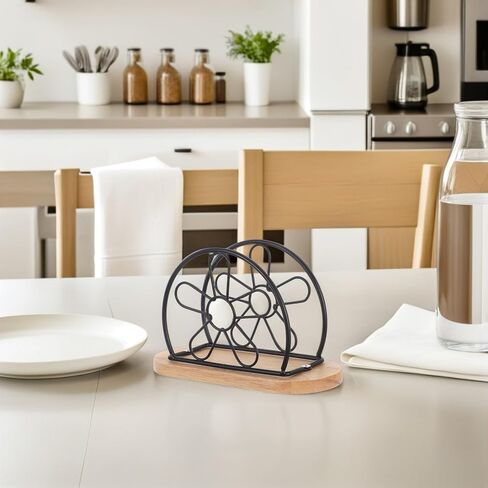 Mikinona 4pcs Stainless Steel Flower Napkin Holder Upright Paper Towel Dispenser for Restaurant Dining Table Home Party Farmhouse Napkin Storage Organizer in Kuwait