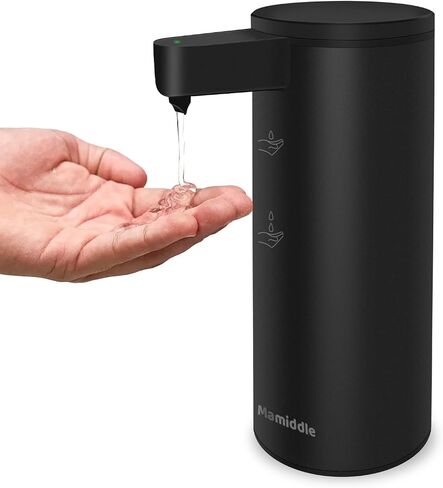 Automatic Soap Dispenser Stainless Steel with Sensor Infrared Soap Dispenser Electric IPX5 Waterproof USB-C Charging Motion Sensor for Kitchen & Bathroom (Black) in Saudi Arabia