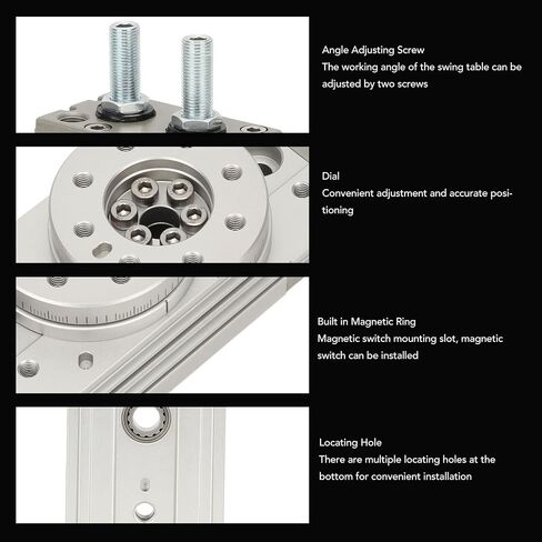 Pneumatic Rotary Actuator, 10A 20A 30A 190 Degree Adjustable Rotary Pneumatic Air Cylinder, M5 Air Cylinder, 0.1-1.0MPa, Angle Adjustment Range 0-190° (MSQB-10A) in Saudi Arabia