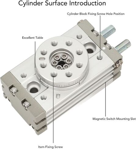 Pneumatic Rotary Actuator, 10A 20A 30A 190 Degree Adjustable Rotary Pneumatic Air Cylinder, M5 Air Cylinder, 0.1-1.0MPa, Angle Adjustment Range 0-190° (MSQB-10A) in Saudi Arabia