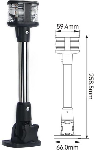 SEAFLO 01 Series All-Around LED Masthead Navigation Light- 2 NM Visibility, 10" Height, 12V, 2 W, Fixed Mount, For Boats Up to 65 FT (20 M), Stainless-Steel, CE & RoHs Certified (10") in Kuwait