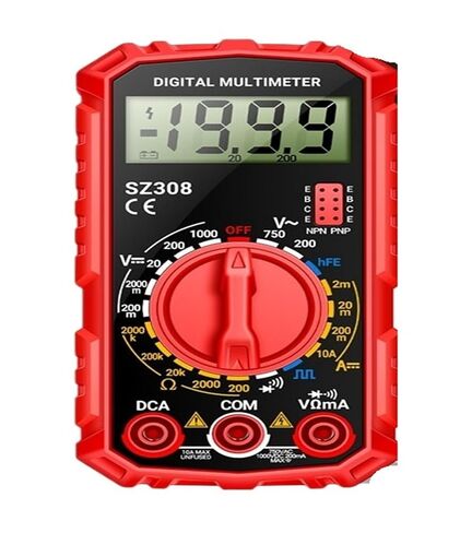 AC/DC Current Voltage Digital Multimeter Resistance Meter Meter Electrician LCD Backlight Square Wave Test Tools SZ308(SZ308 Red) in Kuwait