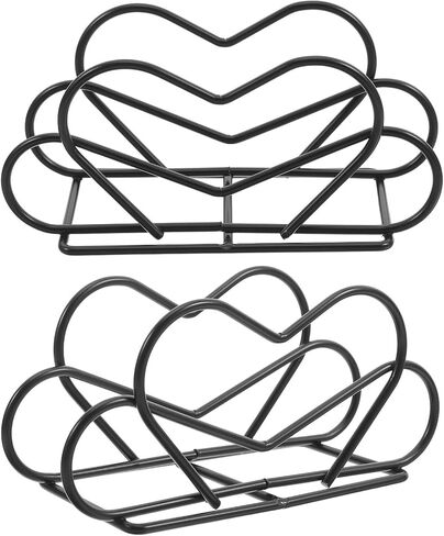 CALLARON 2pcs Metal Napkin Holder Set Heart-shaped Standing Paper Napkin Dispensers for Kitchen Coffee Shop Restaurant Tabletop Tissue Rack in Kuwait