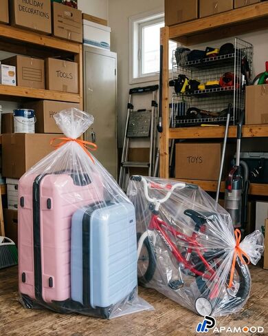 8 Pack 40x60 Inches Extra Large Luggage Cover, 2 Mil Suitcase Cover for Luggage, Rugs, Car Seat, Suitcase, Stroller, Chair, Xmas Tree, Clear Plastic Bags for Attic Basement and Garage Storage in Kuwait