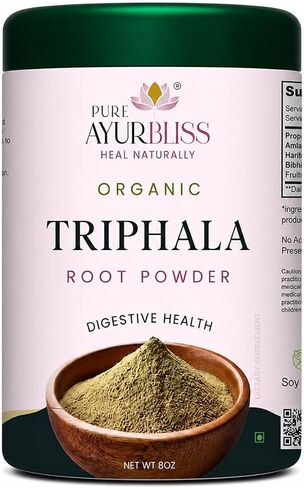 100% Organic Triphala Powder, Ayurvedic Blend with Amla and Haritaki Powder, and Bibhitaki for Gut Health, Digestive Health, Body Detox and Internal Cleansing - 16oz in Saudi Arabia