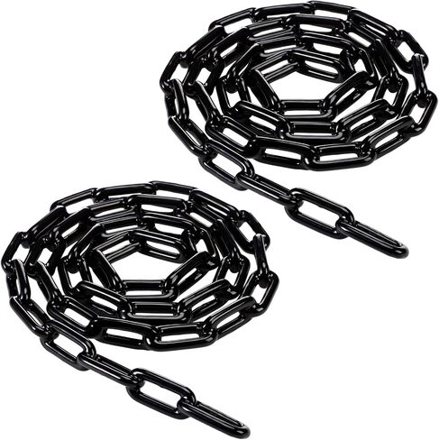 Hicarer 2 قطعة سلسلة مرساة للقارب مطلية بالبولي فينيل كلوريد 1/4 بوصة × 4 أقدام/ 5 أقدام/ 6 أقدام/ 7 أقدام سلسلة مرساة سوداء بحرية مقاومة للتآكل لقوارب الكاياك واليخوت والقوارب الشراعية والصيد in Kuwait