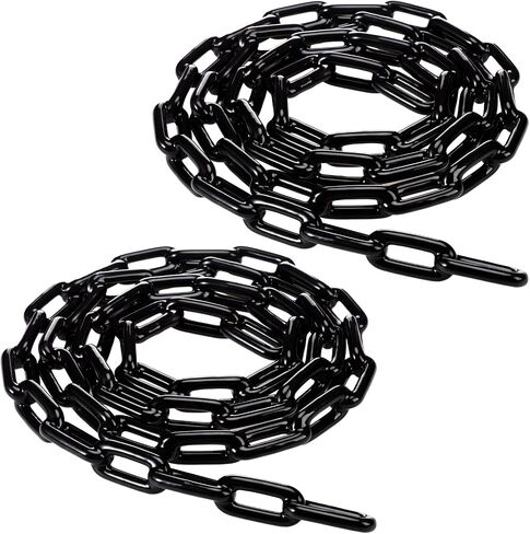 Hicarer 2 قطعة سلسلة مرساة للقارب مطلية بالبولي فينيل كلوريد 1/4 بوصة × 4 أقدام/ 5 أقدام/ 6 أقدام/ 7 أقدام سلسلة مرساة سوداء بحرية مقاومة للتآكل لقوارب الكاياك واليخوت والقوارب الشراعية والصيد in Kuwait