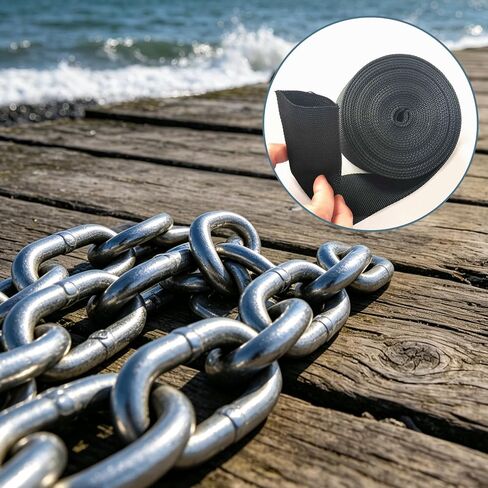 16 FT Anchor Chain Protective Cover, Chain Sleeve with Zip Ties, Winch Rope Sleeve for Protecting Boat Anchor Chain from Damage in Kuwait