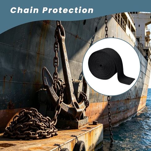 16 FT Anchor Chain Protective Cover, Chain Sleeve with Zip Ties, Winch Rope Sleeve for Protecting Boat Anchor Chain from Damage in Kuwait
