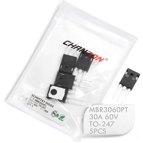 (Pack of 5 Pieces) Chanzon MBR3060PT Schottky Barrier Rectifier Diodes 30A 60V TO-247 (TO-247AD) 30 Amp 60 Volt in Kuwait