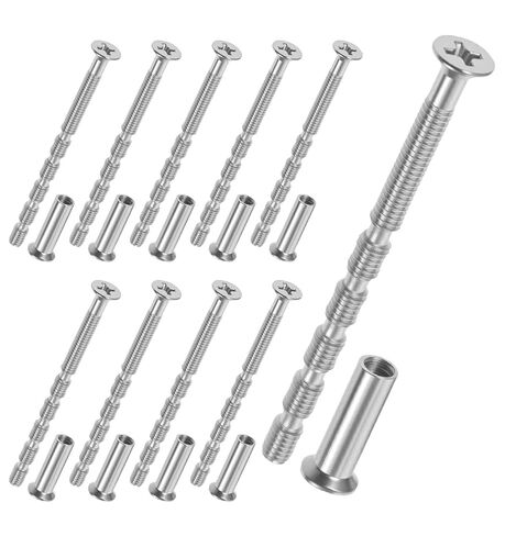 10 Sets M4 Cabinet Handle Screws, Bolt Connecting Screws and Sleeves, Stainless Steel Adjustable Length Door Handle Screws (60MM) in Kuwait