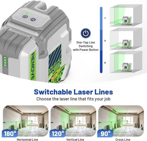 Huepar Pro Laser Level with 55-Inch Tripod, 150Ft Self Leveling Green Lazer Leveler Tool with Pulse Mode up to 200Ft, Rechargeable, Cross Lines for Picture Hanging, Tile, DIY/Construction, Hard Case in Kuwait