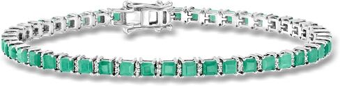 Ross-Simons 5.00 ct. t.w. Emerald and .30 ct. t.w. Diamond Tennis Bracelet in Sterling Silver in Saudi Arabia