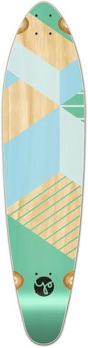 Yocaher سلسلة هندسية لوح التزلج Longboard Kicktail Deck فقط - أخضر هندسي in Kuwait
