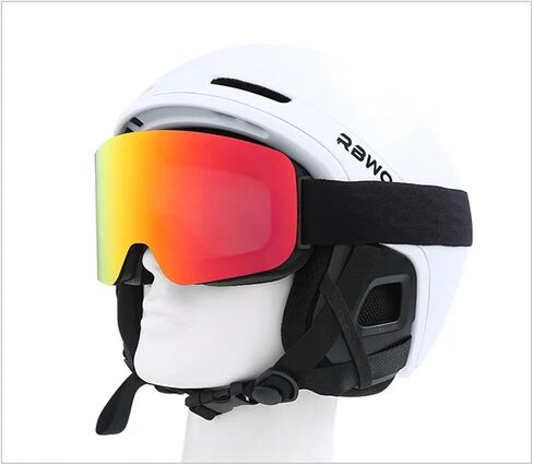 Flip-top ski goggles, double-layer anti-fog mountaineering(Silver) in Kuwait