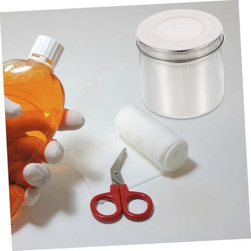 BESTOYARD 304 Stainless Steel Dressing Jar 8cm Thick Iodine-Resistant Unguent Container with Lid for Gauze and Cotton Balls Storage in Clinical and Professional Use in Kuwait
