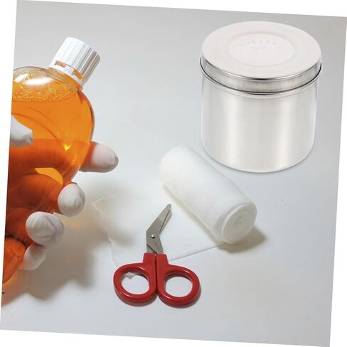 NUOBESTY 304 Stainless Steel Ointment Jar 8cm Thickened Container Dressing Storage Canister Resistant to Iodine for Gauze and Cotton Balls in Kuwait