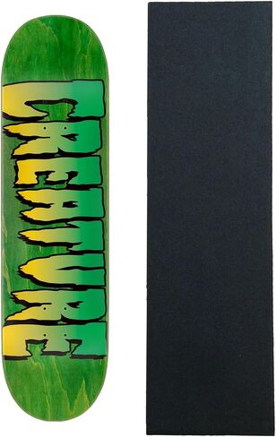 شعار Creature Skateboard Deck باللون الأخضر مقاس 7.25 بوصة × 29.9 بوصة مع قبضة in Kuwait