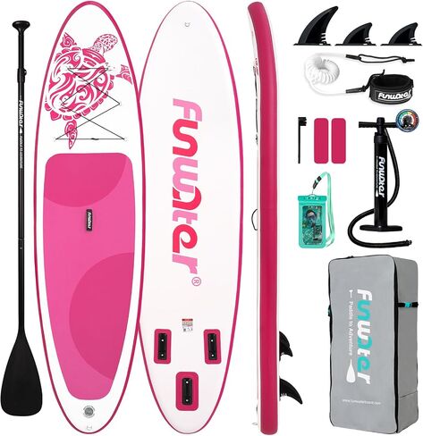 FunWater 11'/10'6" Inflatable Stand Up Paddle Board with Premium SUP Paddleboard Accessories, Wide Stable Anti-Slip EVA Deck,Paddle Boards for Adults & Youth of All Skill Levels in Saudi Arabia