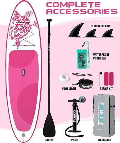 FunWater 11'/10'6" Inflatable Stand Up Paddle Board with Premium SUP Paddleboard Accessories, Wide Stable Anti-Slip EVA Deck,Paddle Boards for Adults & Youth of All Skill Levels in Saudi Arabia