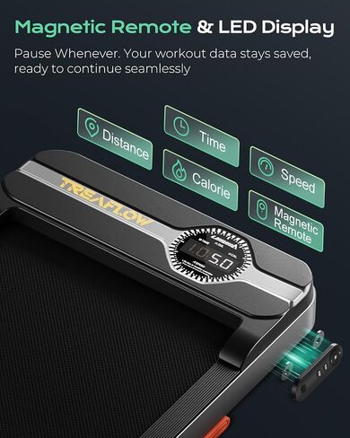 TREAFLOW Walking Pad with Incline, Under Desk Treadmill Portable for Home, 2.5HP Mini Walking Treadmill, 265 lbs Capacity, LED Screen, Remote Control, Compact Design in Kuwait