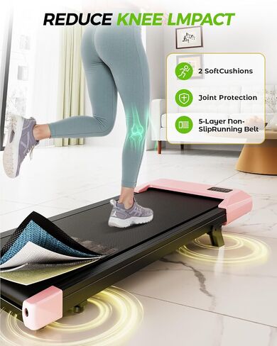 وسادة المشي Superun مع ميل، جهاز مشي تحت المكتب، 3 في 1 جهاز مشي محمول للمنزل مع شاشة LED للتحكم عن بعد، جهاز مشي صغير هادئ بقوة 2.5 حصان للاستخدام المنزلي المكتبي، سعة 300 رطل in Kuwait