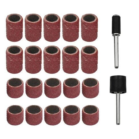 22Pcs Sanding Drums Sanding Band 6mm 13mm Sand Mandrels Fit for Drill Rotary Abrasive Tools Grinding Head in Kuwait
