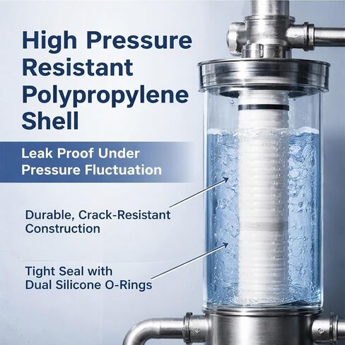 4 Pack 20x2.5" PP Pleated Sediment Filter, High Capacity Microporous Cartridge for Well Water & Whole House Treatment in Kuwait