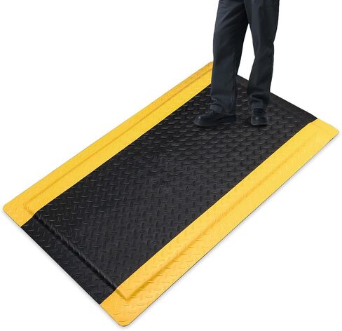 Anti Fatigue Mats Industrial 3 x 5 Ft, 15/16'' Thick Ergonomic Standing Floor Mat Heavy Duty Commercial Diamond Plate Vinyl Non Slip Safety Ergonomic Standing Garage Mat in Kuwait