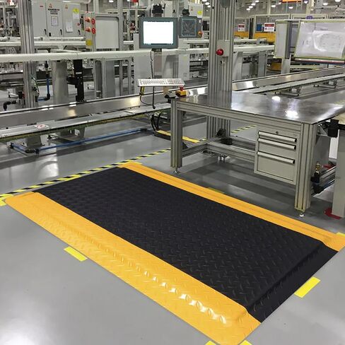 Anti Fatigue Mats Industrial 3 x 5 Ft, 15/16'' Thick Ergonomic Standing Floor Mat Heavy Duty Commercial Diamond Plate Vinyl Non Slip Safety Ergonomic Standing Garage Mat in Kuwait